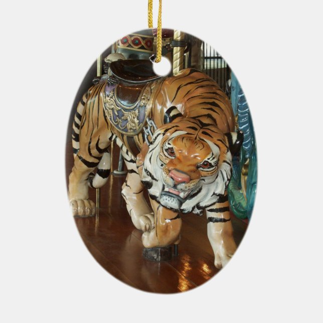 Sneaky Tiger Ceramic Ornament (Back)