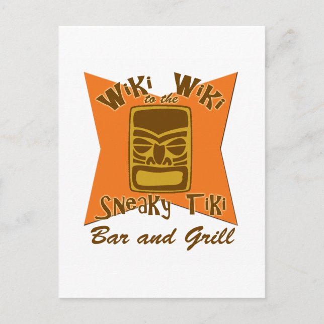 Sneaky Tiki Bar and Grill Vertical Post Card (Front)