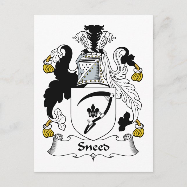 Sneed Family Crest Postcard (Front)
