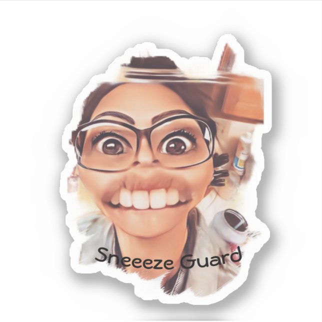 Sneeeze Guard  Sticker (Front)