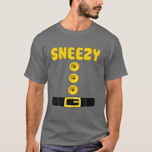 Sneezy Dwarf Halloween Costume Color Matching Bash T_Shirt
