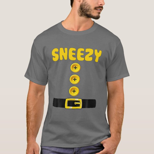 Sneezy Dwarf Halloween Costume Color Matching Bash T-Shirt (Front)
