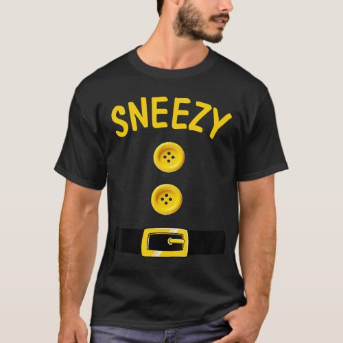 Sneezy Dwarf Halloween Costume Color Matching Snee T_Shirt