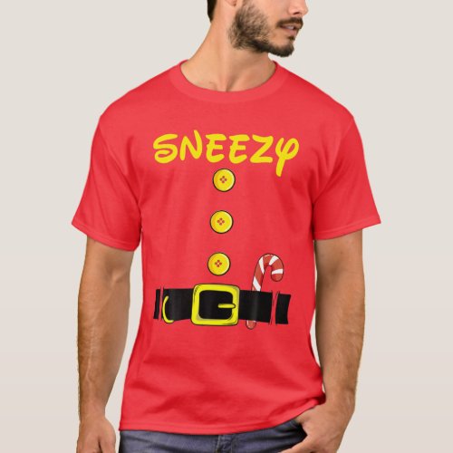 Sneezy Dwarf Halloween Costume Matching Sneezy Dwa T_Shirt