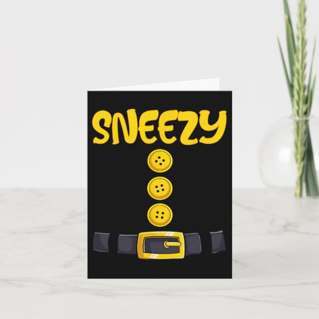 Sneezy Halloween Dwarf Costume Color Matching  Card (Front)