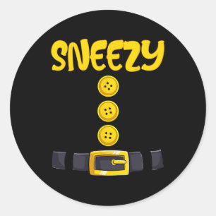 Sneezy Halloween Dwarf Costume Color Matching Classic Round Sticker