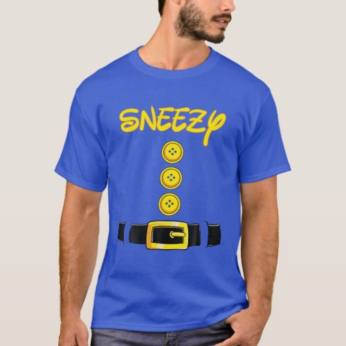 Sneezy Halloween Dwarf Costume Color Matching T_Shirt
