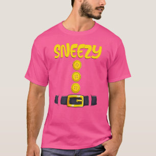 Sneezy Halloween Dwarf Costume Color Matching T-Shirt