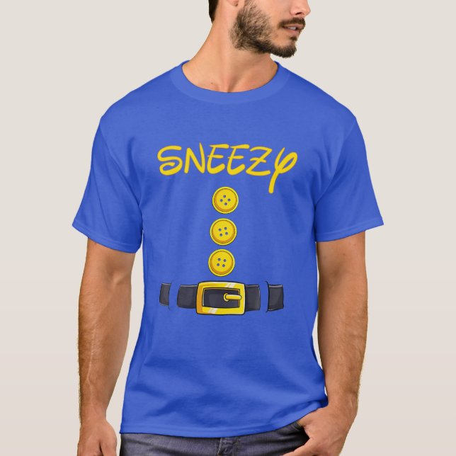 Sneezy Halloween Dwarf Costume Color Matching T-Shirt (Front)