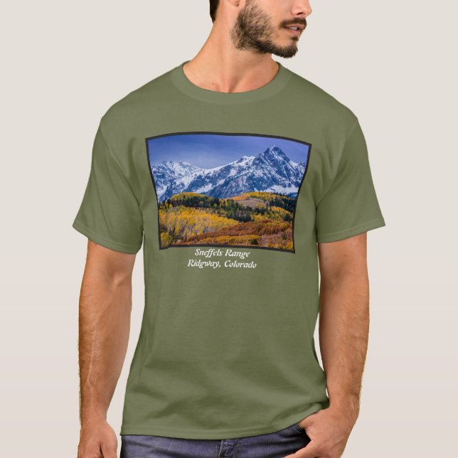 Sneffels Range Fall Sunrise - Colorado T-Shirt (Front)