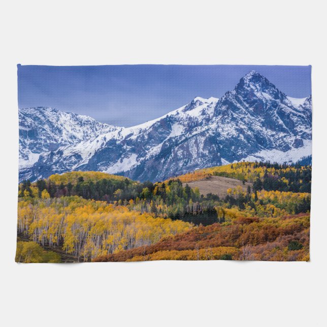 Sneffels Range Fall Sunrise - Colorado Towel (Horizontal)