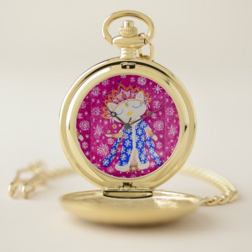 Snegurochka Kitty Pocket Watch