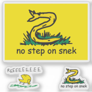 Snekright gadsden flag parody meme no step on snek sticker