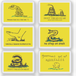 Snekright gadsden flag parody memes x6 sticker
