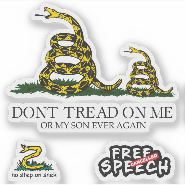 Snekright gadsden flag parody memes x6 sticker (Front)