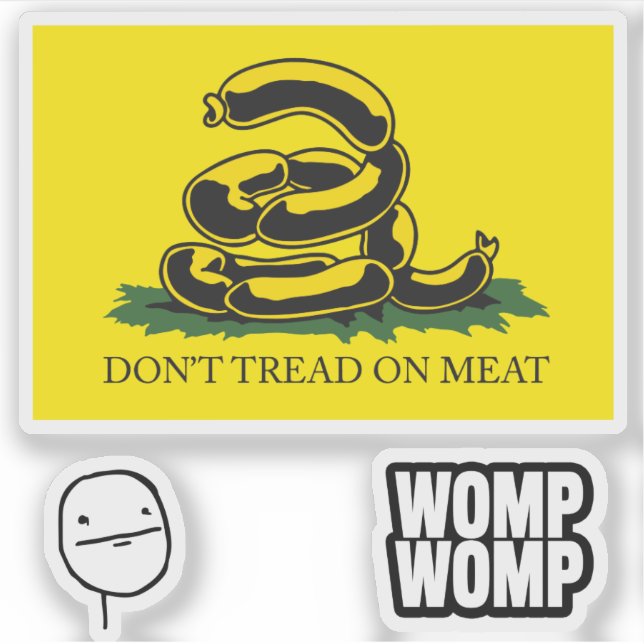 Snekright gadsden flag parody memes x6 sticker (Front)