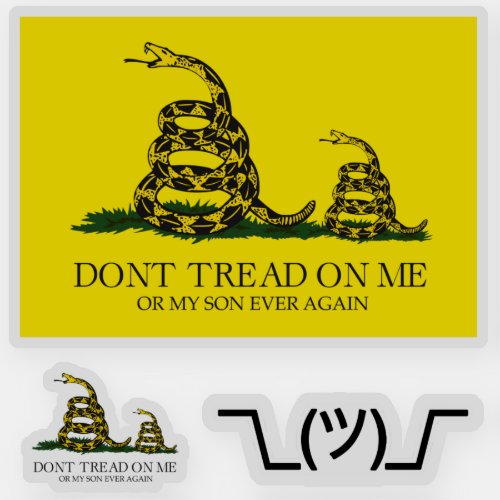 Snekright gadsden flag parody memes x6 sticker