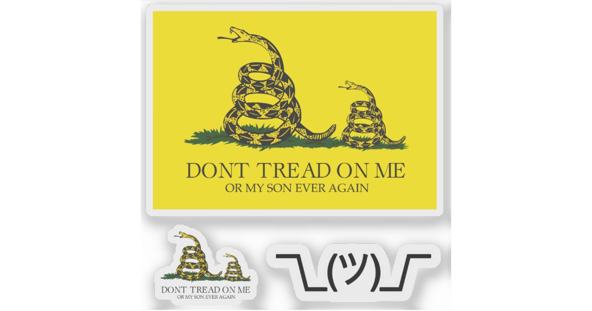 Snekright Gadsden Flag Parody Memes X6 Sticker Zazzle Com