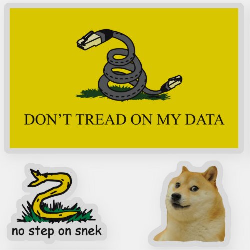 Snekright gadsden flag parody memes x6 sticker
