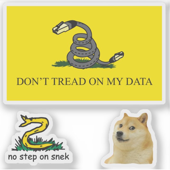 Snekright gadsden flag parody memes x6 sticker (Front)