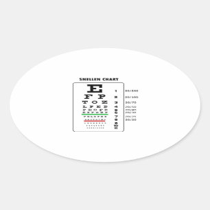 Snellen Chart (Eye Exam Chart) Oval Sticker