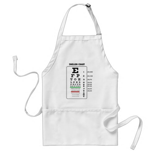 Snellen Chart Generic Vision Chart Adult Apron