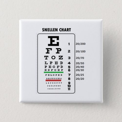 Snellen Chart Generic Vision Chart Pinback Button