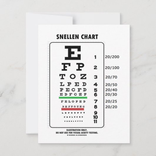 Snellen Chart (Medical Visual Acuity Testing) (Front)