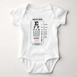 Snellen Chart (Medical Visual Acuity Testing) Baby Bodysuit