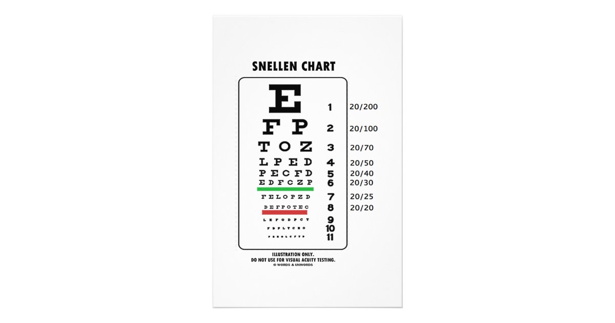 snellen chart medical visual acuity testing stationery zazzlecom