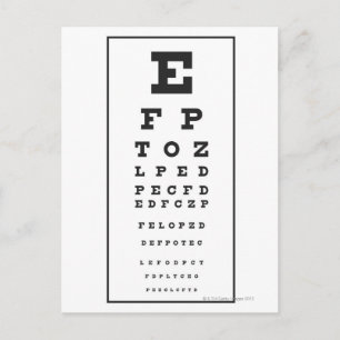 Snellen Chart Postcard
