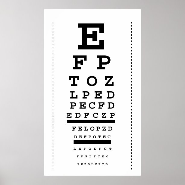 eye chart art wall decor zazzle