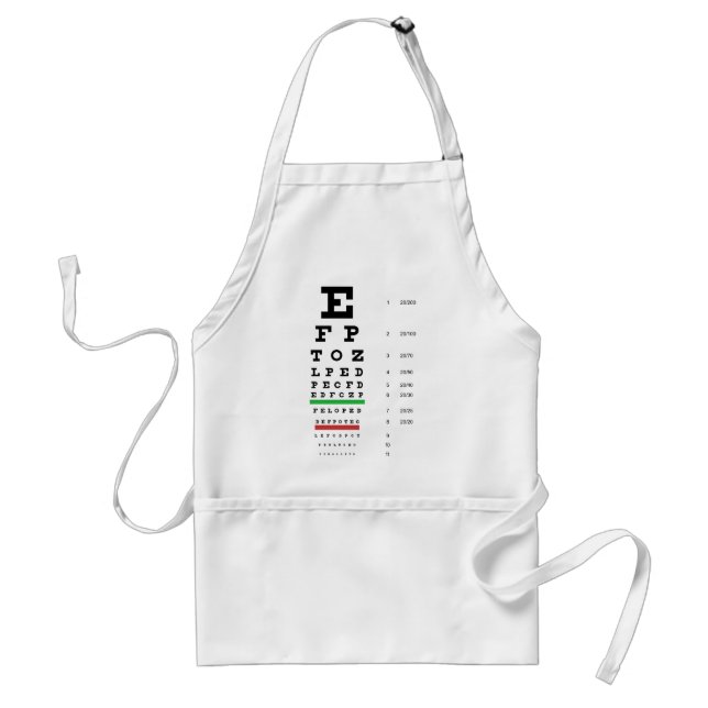 Snellen Eye Chart Adult Apron (Front)