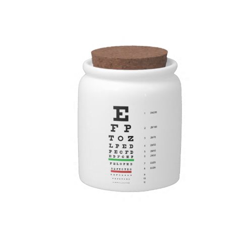 Snellen Eye Chart Candy Jar