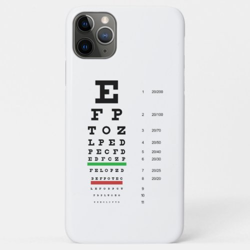 Snellen Eye Chart iPhone 11 Pro Max Case