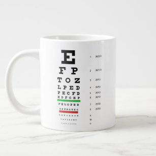 Snellen Eye Chart Giant Coffee Mug