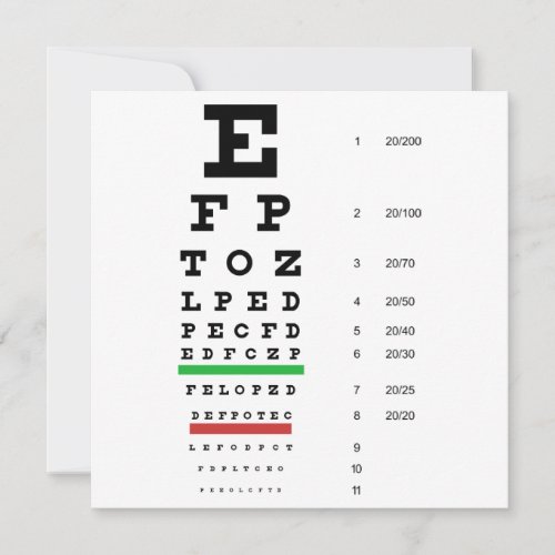 Snellen Eye Chart Invitation