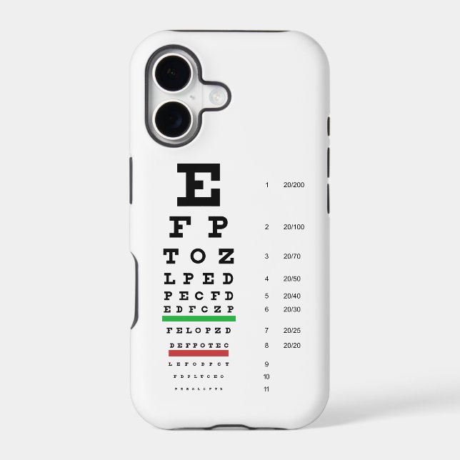 Snellen Eye Chart Iphone Case (Back)