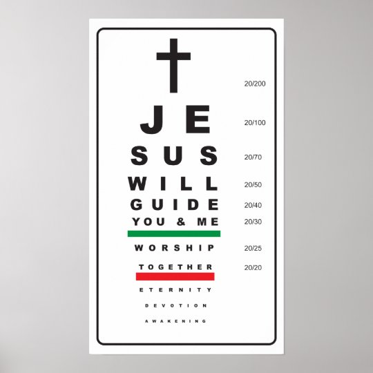 Snellen Eye Chart Jesus Poster Zazzle