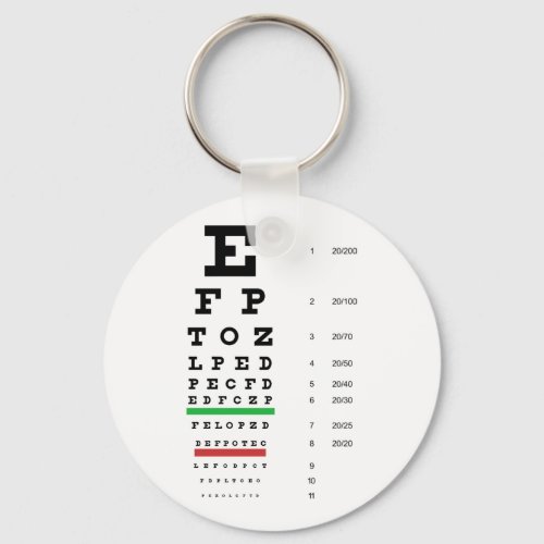 Snellen Eye Chart Keychain