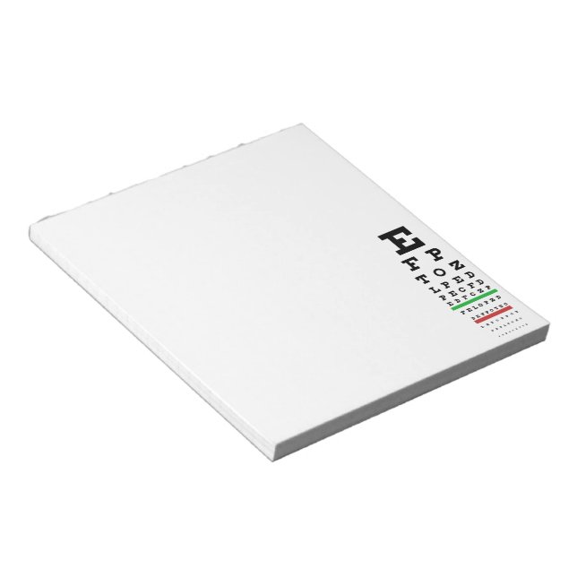 Snellen Eye Chart Notepad (Angled)