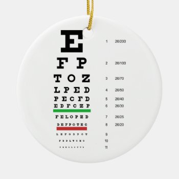 Snellen Eye Chart Ornament by coolgiftshop at Zazzle