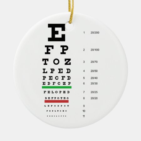 Snellen Eye Chart Ornament