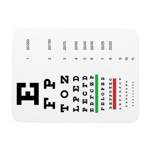 Snellen Eye Chart Premium Magnet