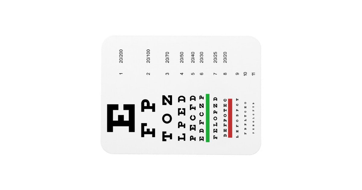 snellen eye chart premium magnet zazzlecom