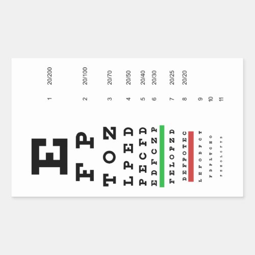 Snellen Eye Chart Sticker