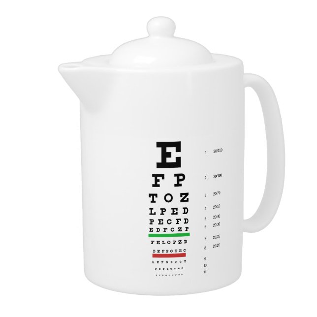 Snellen Eye Chart Teapot (Right)