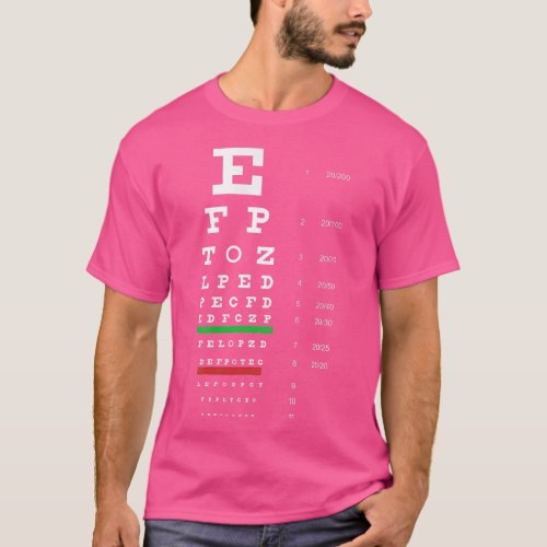 Snellen Eye Chart Test  T_Shirt