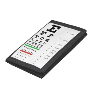 Snellen Eye Chart Tri-fold Wallet