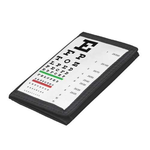 Snellen Eye Chart Trifold Wallet